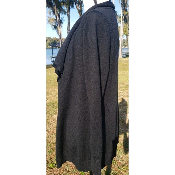 Eddie Bauer Ascent Cardigan Women’s Sz S Wool Blend Black Open Front Knit - Picture 3 of 12